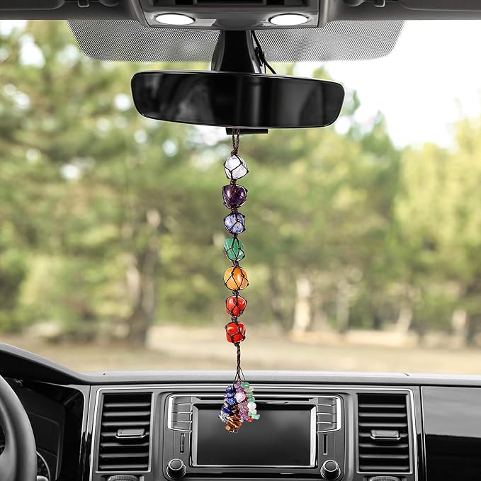 7 Chakra Gemstones Crystal Healing Hanging Ornament, Good Luck Indoor Home Wall Decoration, Feng Shui Ornament, Car Window Decoration, Christmas Trees Ornament